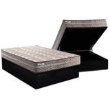Conjunto Box Baú Casal: Colchão Espuma Paropas D45 Pasquale Plus Gray + Base Crc Suede Black (138x188)