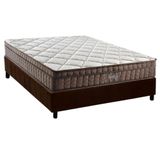 Cama Box Casal: Colchão Ortopédico D28 - Ag65 Anjos Star + Base Crc Suede Brown (138x188)