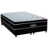 Cama Box Queen: Colchão Molas Superpocket Ensacadas Ortobom Elegant + Base Crc Suede Black (158x198)