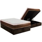 Cama Box Baú Queen: Colchão Molas Ensacadas Luckspuma New Comfort + Base Crc Suede Brown (158x198)