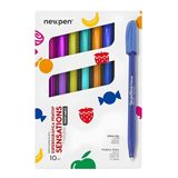 Caneta Esferográfica Pentop Sensations Ponta Fina 0.7mm Perfumada 10 Cores Newpen