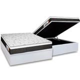 Cama Box Baú Queen: Colchão Anatômico Plumatex Falcon Ultra Firme + Base Crc Courano White (158x198)