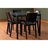 Conjunto Mesa Sala Jantar Reno Com Tampo De Vidro 90x90cm E 4 Cadeiras Hydra Plus Preto Kappesberg