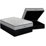 Cama Box Baú Casal: Colchão Ortopédico Probel D45 Guarda Costas Próextreme Plus + Base Crc Suede Black (138x188)