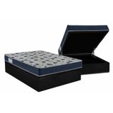 Cama Box Baú Casal: Colchão Ortopédico Ortobom D28 Iso 60 Super Firme + Base Crc Courano Black (138x188)
