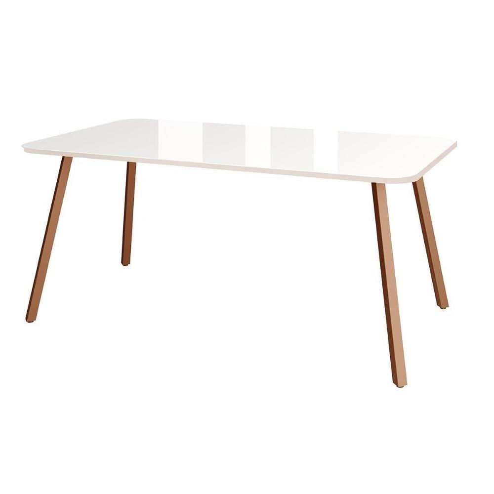 Mesa Para Cozinha Ariel Maior 1601 Com Tampo Madeirado Vidro