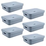 Caixa Organizadora Ou Plastico 16l Cube Azul 06 Unidades