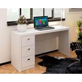 Mesa De Computador Me4102 Com 3 Gavetas Branco Tecno Mobili