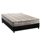 Conjunto Box Casal: Colchão Espuma Paropas D45 Pasquale Plus Gray + Base Crc Suede Black (138x188)