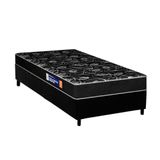 Conjunto Box Solteiro: Colchão Espuma Plumatex D28 Isopluma Vip + Base Crc Suede Black (88x188)