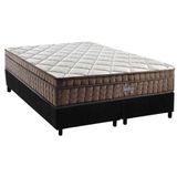 Conjunto Box Queen: Colchão Espuma D28 - Ag65 Anjos Star + Base Crc Suede Black (158x198)