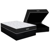 Conjunto Box Baú Casal: Colchão Espuma Orthoflex D45 Bari + Base Crc Suede Black (138x188)