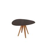 Mesa Para Cozinha Duna Madeira Maciça Com Tampo Madeirado Com Vidro 135x105cm Carvalho Preto Fosco Vidro Preto Kappesberg