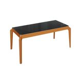 Mesa Para Cozinha Petra Madeira Maciça Com Tampo Madeirado Com Vidro 160x90cm Carvalho Preto Fosco Vidro Preto Kappesberg