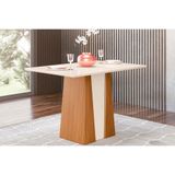 Mesa Para Cozinha De Sala Jantar Orus Com Tampo Madeirado 120x80cm Nature Off White Venn