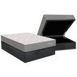 Cama Box Baú Casal: Colchão Molas Ensacadas Orthoflex Orvieto New + Base Crc Suede Gray (138x188)