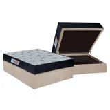 Cama Box Baú Casal: Colchão Anatômico Orthoflex Foggia Sogni Unic Face + Base Crc Suede Clean (138x188)