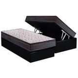 Conjunto Box Solteiro: Colchão Espuma Ortobom D20 Physical Super Hiper Resistente 20 + Base Crc Suede Black (88x188)