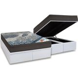 Cama Box Baú Queen: Colchão Molas Superpocket Ensacadas Ortobom Iso + Base Crc Courano White (158x198)