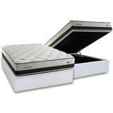 Cama Box Baú Casal: Colchão Molas Masterpocket Ensacadas Herval Maxspring Cardiff + Base Crc Courano White (138x188)