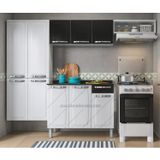 Cozinha Compacta Em Aço 3 Peças 7 Portas Rose Itatiaia Preto/branco