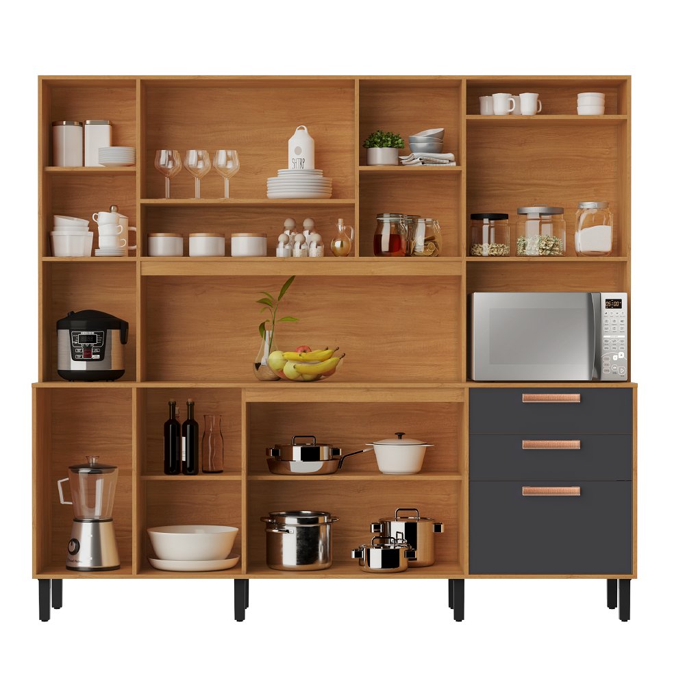 Cozinha Compacta 8 Portas 3 Gavetas 7 Nichos Nápoles Itatiaia