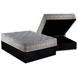 Cama Box Baú Casal: Colchão Molas Superpocket Ensacadas Royal + Base Crc Suede Black (138x188)