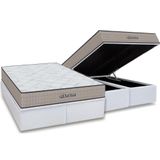 Cama Box Baú Queen: Colchão Espuma D45 Orthoflex Genova + Base Crc Courano White (158x198)