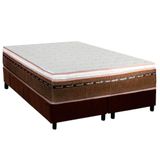 Cama Box Queen: Colchão Molas Masterpocket Ensacadas Luckspuma New Comfort + Base Crc Suede Brown (158x198)