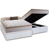 Cama Box Baú Queen: Colchão Molas Masterpocket Ensacadas Herval Inspiracion + Base Crc Courano White (158x198)
