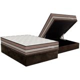 Cama Box Baú Casal: Colchão Molas Masterpocket Ensacadas Orthoflex Seleto + Base Crc Suede Brown (138x188)
