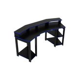 Mesa De Computador Solteiro Gamer Me4167 Preto Azul Tecno Mobili