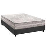 Cama Box Casal: Colchão Ortopédico Paropas D28 - Master Prata Double Face 25 + Base Crc Suede Gray (138x188)