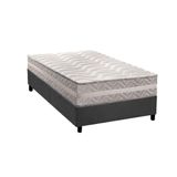 Cama Box Solteiro: Colchão Ortopédico Paropas D28 - Master Prata Double Face 25 + Base Crc Suede Gray (88x188)