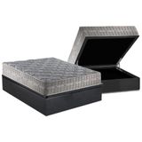 Cama Box Baú Casal: Colchão Molas Superpocket Ensacadas Royal + Base Crc Suede Gray (138x188)