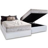 Cama Box Baú Casal: Colchão Molas Masterpocket Ensacadas Herval Maxspring American + Base Crc Courano White (138x188)