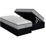 Cama Box Baú Solteiro: Colchão Espuma D45 Probel Guarda Costas Próextreme Plus + Base Crc Suede Black (88x188)