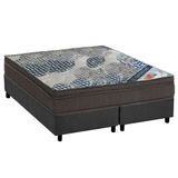 Cama Box Queen: Colchão Molas Ensacadas Ortobom Iso + Base Crc Suede Gray (158x198)
