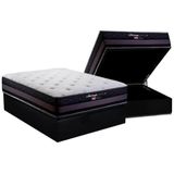 Cama Box Baú Casal: Colchão Molas Masterpocket Ensacadas Herval Maxspring Málaga + Base Crc Suede Black (138x188)