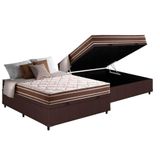 Cama Box Baú Casal: Colchão Molas Masterpocket Ensacadas Duo Sono + Base Crc Suede Brown (138x188)