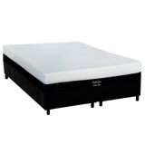 Cama Box Queen: Colchão Molas Masterpocket Ensacadas Luckspuma Gold Line Elastic Zipper + Base Crc Suede Black (158x198)