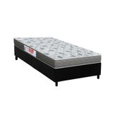 Cama Box Solteiro: Colchão Espuma D45 Orthoflex Comfortpedic + Base Crc Suede Black (88x188)