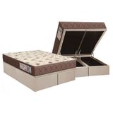 Conjunto Box Baú Queen: Colchão Molas Orthoflex D28 Comfortpedic + Base Crc Suede Clean (158x198)