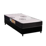 Conjunto Box Solteiro: Colchão Espuma Polar D28 Orthoface Black + Base Crc Suede Black (88x188)