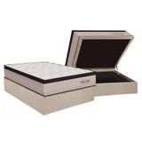 Cama Box Baú Casal: Colchão Molas Masterpocket Ensacadas Orthoflex Memory Hp + Base Crc Suede Clean (138x188)