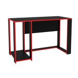 Mesa De Computador Solteiro Gamer Singapura Preto Vermelho Politorno