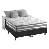 Cama Box Queen: Colchão Molas Masterpocket Ensacadas Duo Sono + Base Crc Suede Gray (158x198)