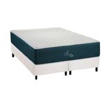Cama Box Queen: Colchão Molas Masterpocket Ensacadas Polar Aquariuns + Base Crc Courano White (158x198)