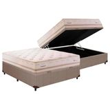 Cama Box Baú Casal: Colchão Molas Masterpocket Ensacadas Herval Maxspring England + Base Crc Courano Clean (138x188)
