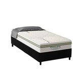 Cama Box Solteiro: Colchão Molas Ensacadas Paropas Coliseu + Base Crc Suede Black (88x188)